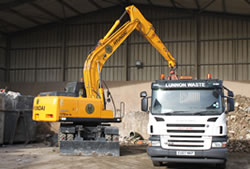 Skip Hire Chigwell unloading a lorry